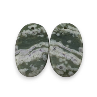 Jadeit peace para kaboszonów z dziurką 22x13 mm nr P549