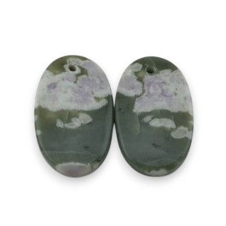 Jadeit peace para kaboszonów z dziurką 22x14 mm nr P541