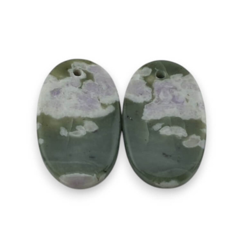 Jadeit peace para kaboszonów z dziurką 22x14 mm nr P541 Jadeit peace para kaboszonów z dziurką 22x14 mm nr P541