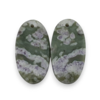 Jadeit peace para kaboszonów z dziurką 23x11 mm nr P537