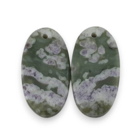 Jadeit peace para kaboszonów z dziurką 23x11 mm nr P537 Jadeit peace para kaboszonów z dziurką 23x11 mm nr P537