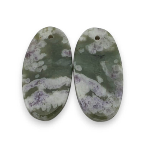 Jadeit peace para kaboszonów z dziurką 23x11 mm nr P537 Jadeit peace para kaboszonów z dziurką 23x11 mm nr P537