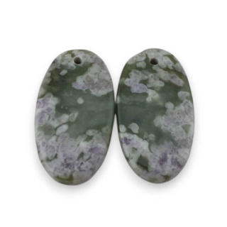 Jadeit peace para kaboszonów z dziurką 23x12 mm nr P532