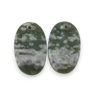 Jadeit peace para kaboszonów z dziurką 23x13 mm nr P514