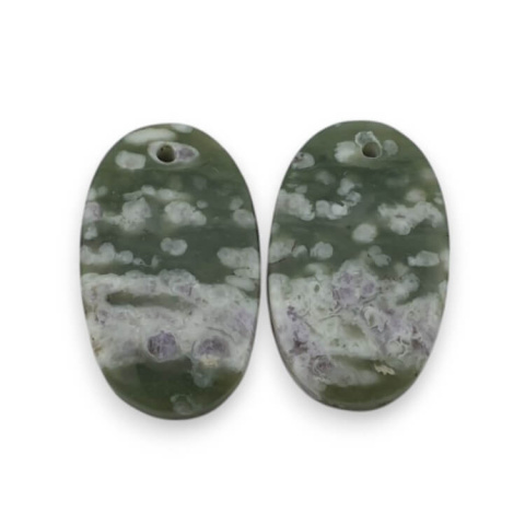 Jadeit peace para kaboszonów z dziurką 23x13 mm nr P514 Jadeit peace para kaboszonów z dziurką 23x13 mm nr P514