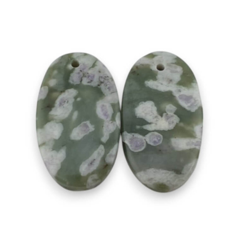 Jadeit peace para kaboszonów z dziurką 23x13 mm nr P517 Jadeit peace para kaboszonów z dziurką 23x13 mm nr P517