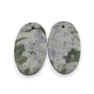 Jadeit peace para kaboszonów z dziurką 23x13 mm nr P521