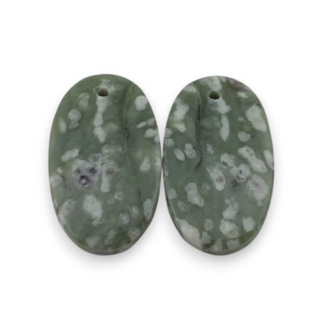 Jadeit peace para kaboszonów z dziurką 23x14 mm nr P518