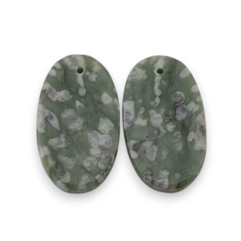 Jade peace pair of cabochons with hole 23x14 mm no P518 Jade peace pair of cabochons with hole 23x14 mm no P518