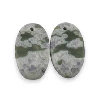 Jadeit peace para kaboszonów z dziurką 23x14 mm nr P525