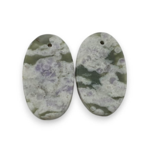 Jadeit peace para kaboszonów z dziurką 23x14 mm nr P525 Jadeit peace para kaboszonów z dziurką 23x14 mm nr P525