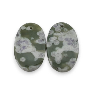 Jadeit peace para kaboszonów z dziurką 23x14 mm nr P533