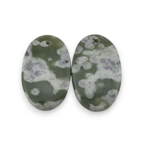 Jadeit peace para kaboszonów z dziurką 23x14 mm nr P533 Jadeit peace para kaboszonów z dziurką 23x14 mm nr P533