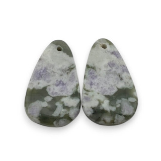 Jadeit peace para kaboszonów z dziurką 23x14 mm nr P534