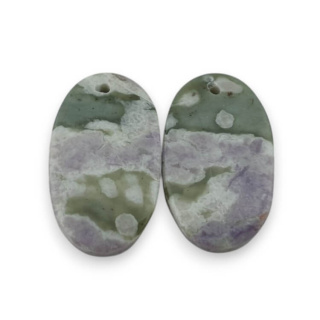Jadeit peace para kaboszonów z dziurką 23x14 mm nr P543
