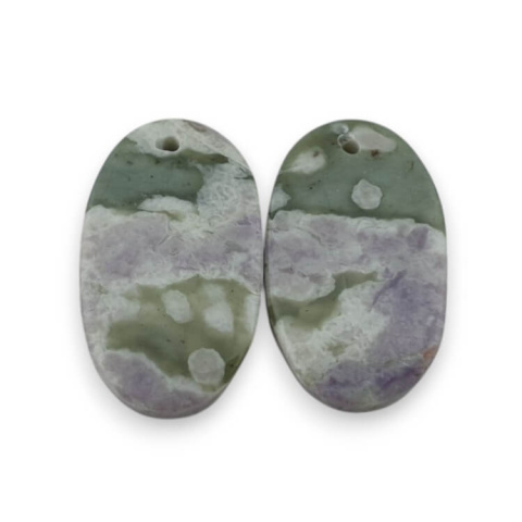 Jadeit peace para kaboszonów z dziurką 23x14 mm nr P543 Jadeit peace para kaboszonów z dziurką 23x14 mm nr P543