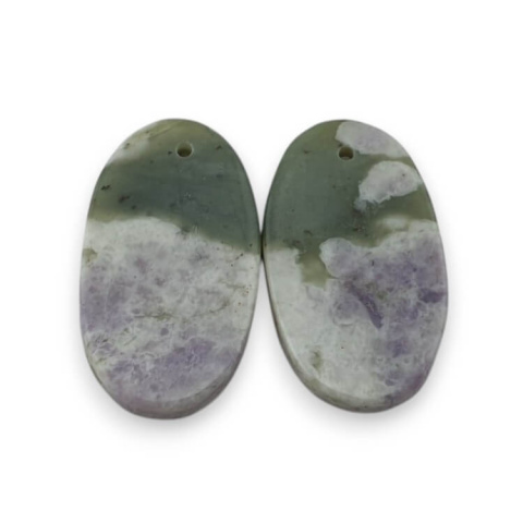 Jadeit peace para kaboszonów z dziurką 23x14 mm nr P543 Jadeit peace para kaboszonów z dziurką 23x14 mm nr P543