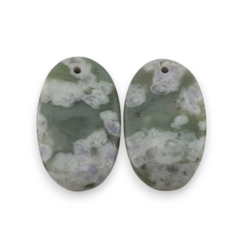 Jadeit peace para kaboszonów z dziurką 23x14 mm nr P552 Jadeit peace para kaboszonów z dziurką 23x14 mm nr P552