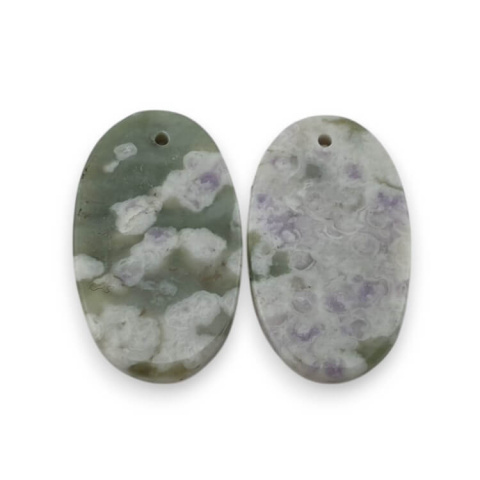 Jadeit peace para kaboszonów z dziurką 23x14 mm nr P552 Jadeit peace para kaboszonów z dziurką 23x14 mm nr P552