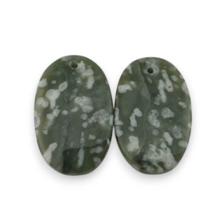 Jadeit peace para kaboszonów z dziurką 23x14 mm nr P561