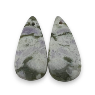 Jadeit peace para kaboszonów z dziurką 24x11 mm nr P556