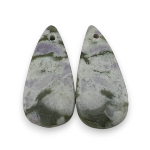 Jadeit peace para kaboszonów z dziurką 24x11 mm nr P556 Jadeit peace para kaboszonów z dziurką 24x11 mm nr P556