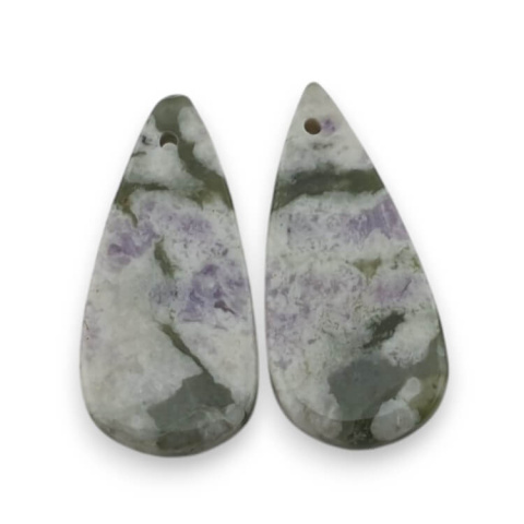 Jadeit peace para kaboszonów z dziurką 24x11 mm nr P556 Jadeit peace para kaboszonów z dziurką 24x11 mm nr P556