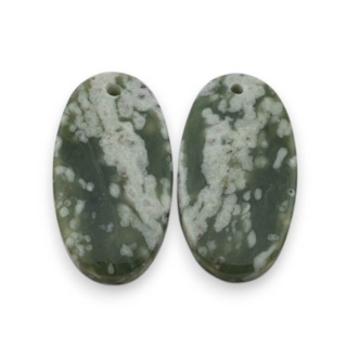 Jadeit peace para kaboszonów z dziurką 24x12 mm nr P509