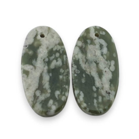Jadeit peace para kaboszonów z dziurką 24x12 mm nr P509 Jadeit peace para kaboszonów z dziurką 24x12 mm nr P509