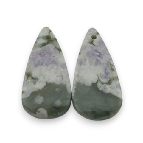 Jadeit peace para kaboszonów z dziurką 24x12 mm nr P536 Jadeit peace para kaboszonów z dziurką 24x12 mm nr P536