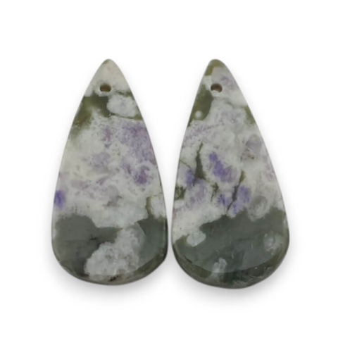 Jadeit peace para kaboszonów z dziurką 24x12 mm nr P536 Jadeit peace para kaboszonów z dziurką 24x12 mm nr P536