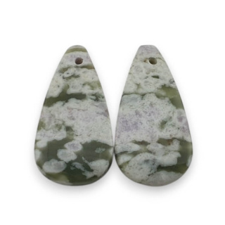 Jadeit peace para kaboszonów z dziurką 24x12 mm nr P557