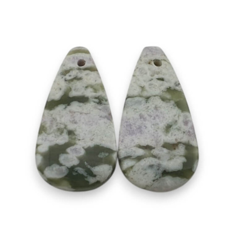 Jadeit peace para kaboszonów z dziurką 24x12 mm nr P557 Jadeit peace para kaboszonów z dziurką 24x12 mm nr P557