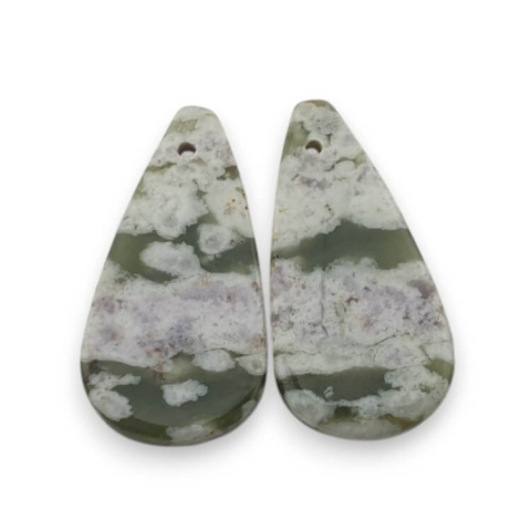 Jadeit peace para kaboszonów z dziurką 24x12 mm nr P557 Jadeit peace para kaboszonów z dziurką 24x12 mm nr P557