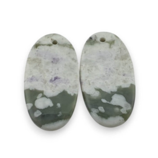 Jadeit peace para kaboszonów z dziurką 24x13 mm nr P516
