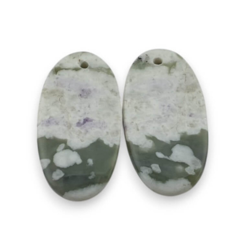 Jadeit peace para kaboszonów z dziurką 24x13 mm nr P516 Jadeit peace para kaboszonów z dziurką 24x13 mm nr P516