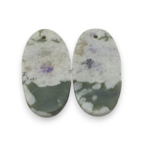 Jadeit peace para kaboszonów z dziurką 24x13 mm nr P516 Jadeit peace para kaboszonów z dziurką 24x13 mm nr P516