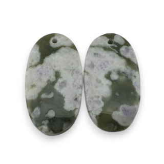 Jadeit peace para kaboszonów z dziurką 24x13 mm nr P544