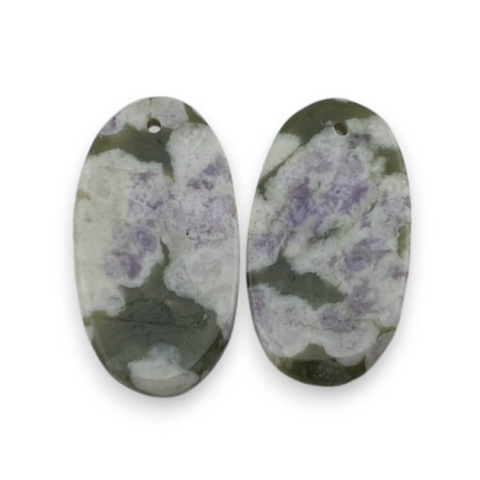 Jadeit peace para kaboszonów z dziurką 24x13 mm nr P544 Jadeit peace para kaboszonów z dziurką 24x13 mm nr P544