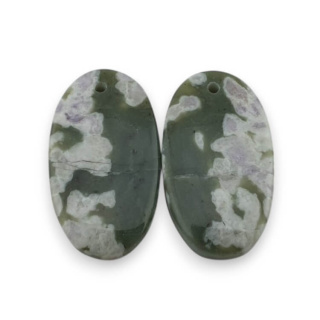Jadeit peace para kaboszonów z dziurką 24x13 mm nr P547