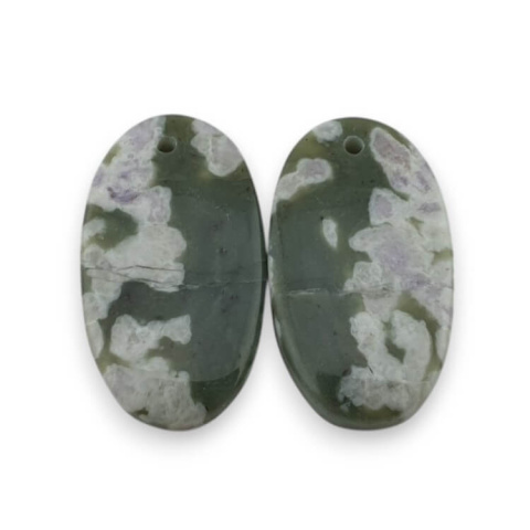 Jadeit peace para kaboszonów z dziurką 24x13 mm nr P547 Jadeit peace para kaboszonów z dziurką 24x13 mm nr P547