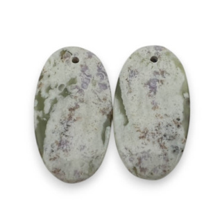 Jadeit peace para kaboszonów z dziurką 24x13 mm nr P560