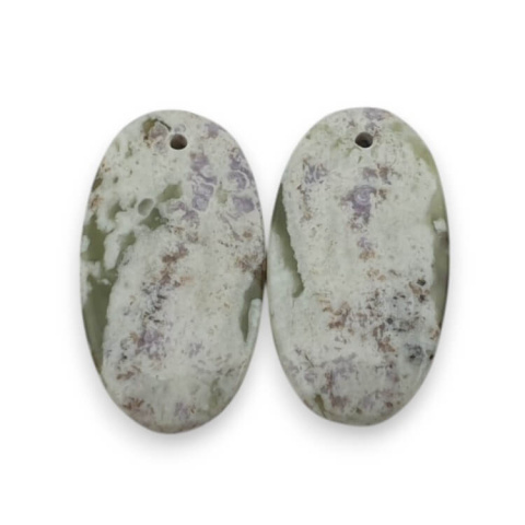 Jadeit peace para kaboszonów z dziurką 24x13 mm nr P560 Jadeit peace para kaboszonów z dziurką 24x13 mm nr P560