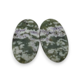 Jadeit peace para kaboszonów z dziurką 24x14 mm nr P512