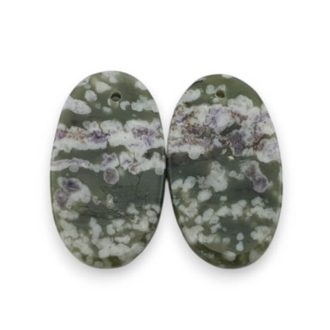 Jadeit peace para kaboszonów z dziurką 24x14 mm nr P512 Jadeit peace para kaboszonów z dziurką 24x14 mm nr P512