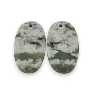 Jadeit peace para kaboszonów z dziurką 24x14 mm nr P526