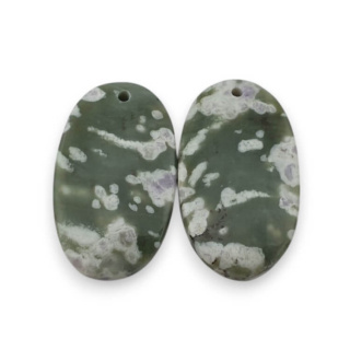 Jadeit peace para kaboszonów z dziurką 24x14 mm nr P550
