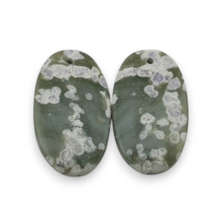 Jadeit peace para kaboszonów z dziurką 24x14 mm nr P555