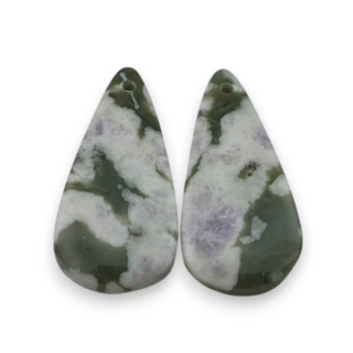 Jadeit peace para kaboszonów z dziurką 25x12 mm nr P511