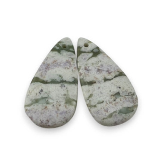Jadeit peace para kaboszonów z dziurką 25x13 mm nr P513